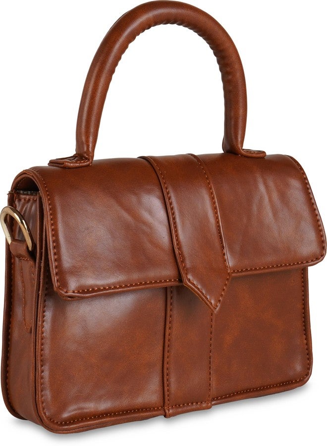 Poorak Brown Sling Bag Stylish & Trendy along with Detachable strap for Girls & Women - Image 4